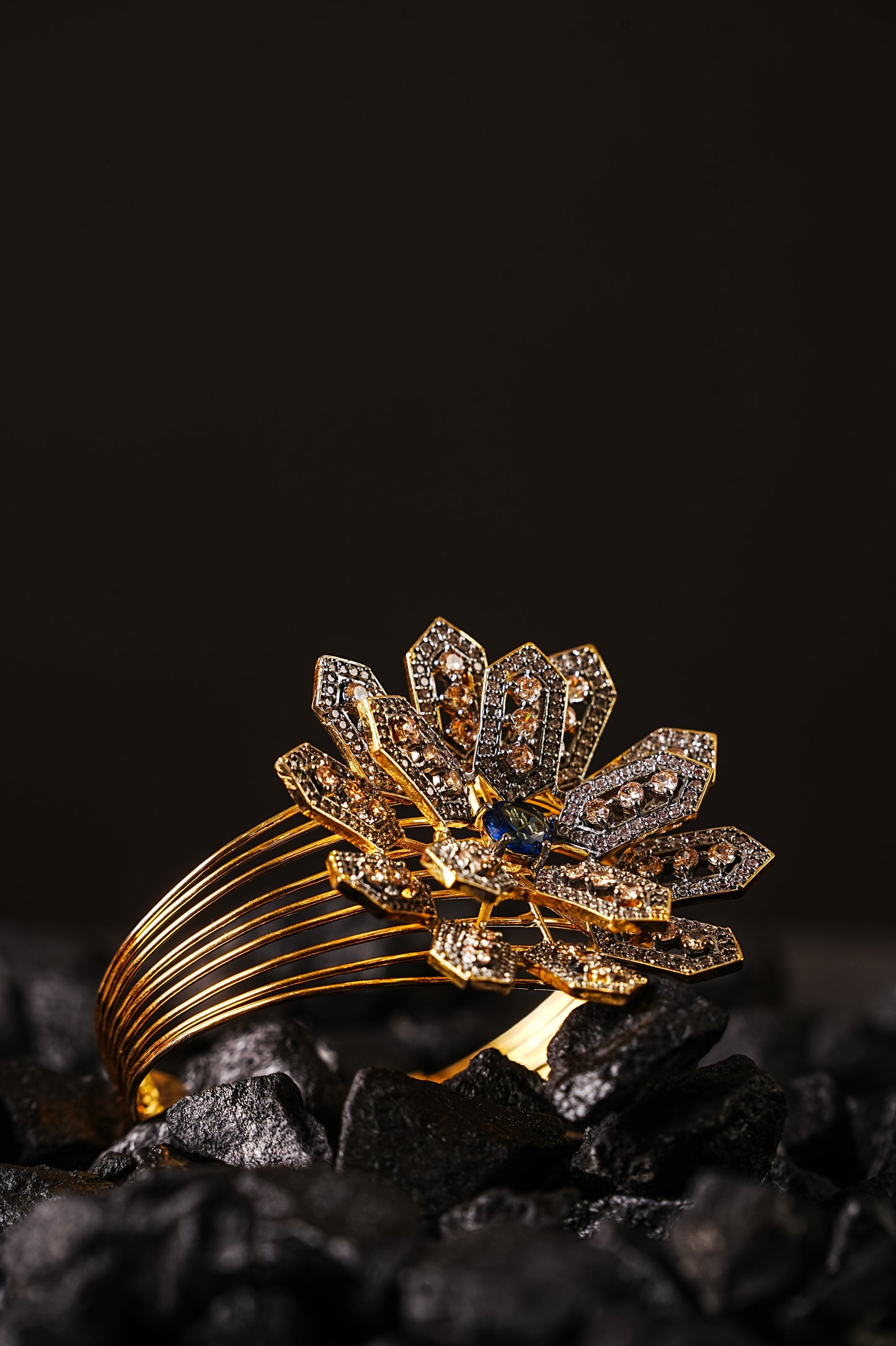 Glistening Lotus Cuff Bracelet