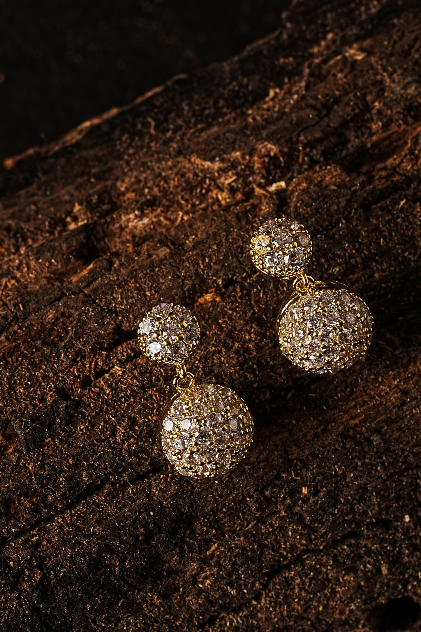 Double Sphere Drop Earrings