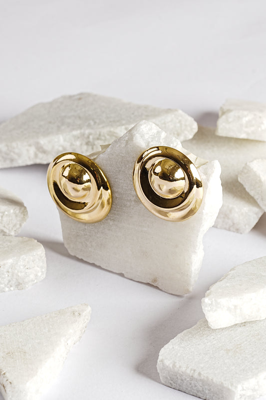 Aurelia Gold-Tone Button Earrings